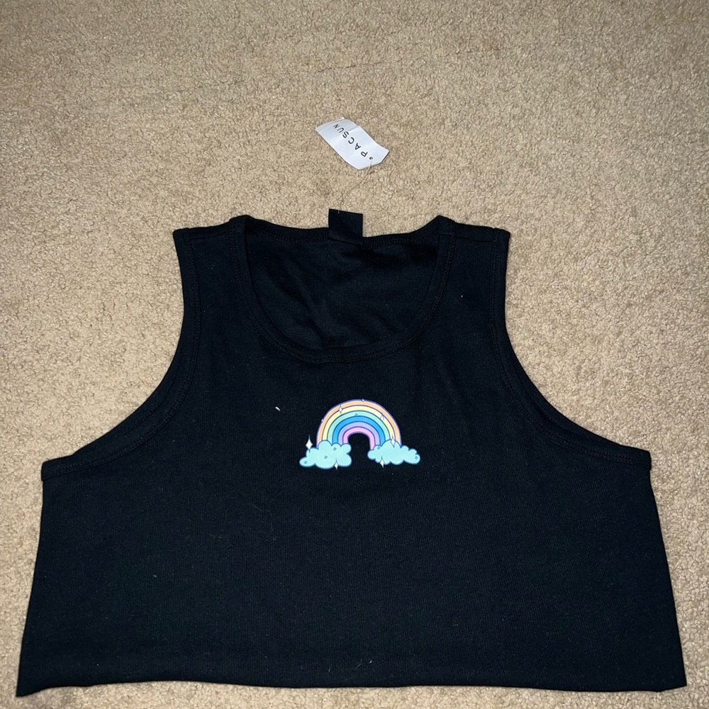 rainbow print tank top from pac sun